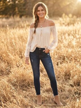 Express Mid Rise Dark Wash Distressed Jegging Jeans Size 8R Stretch Skinny